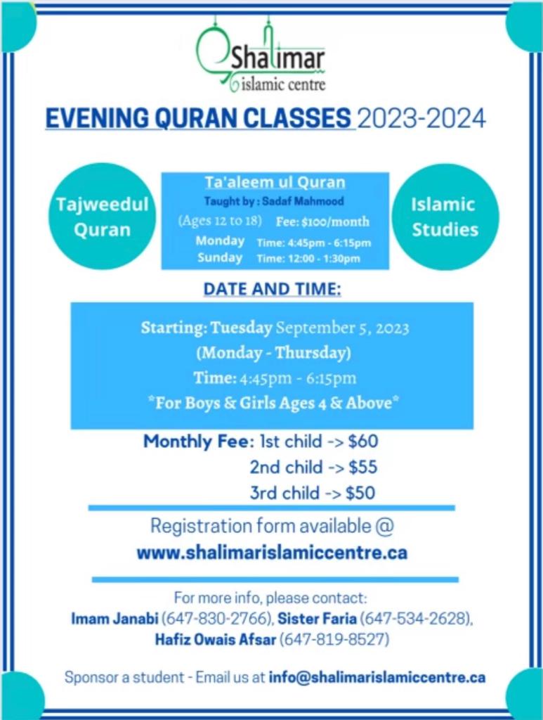 Evening Quran Classes