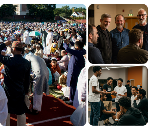 Muslim community gathering