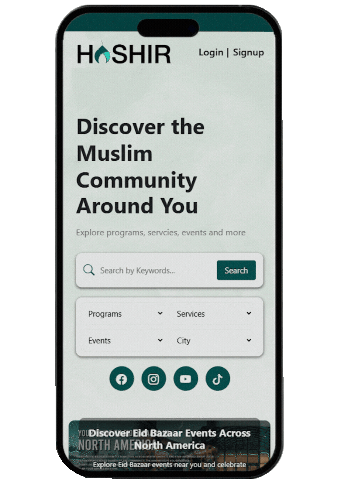 Muslim community gathering