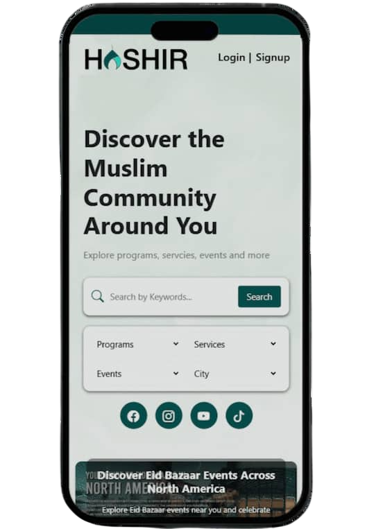 Muslim community gathering